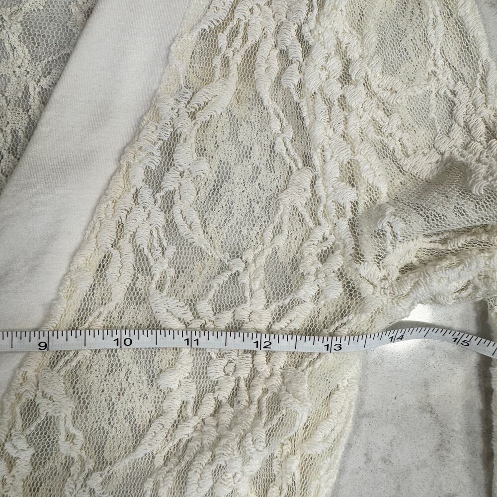 Wet Seal Cream Lace Button Cardigan Sheer Floral Long Sleeve Women’s Small Y2K - Picture 12 of 13